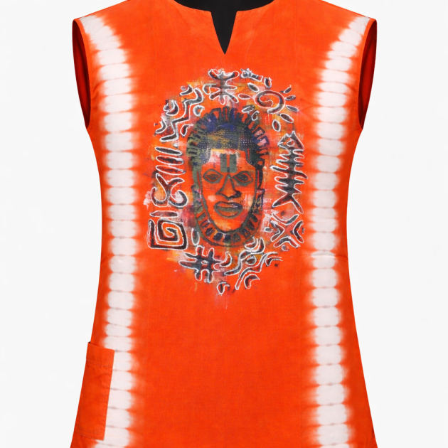 Tie and dyed tunic top