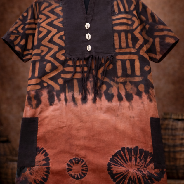 Mixed Tunic top with cowrie