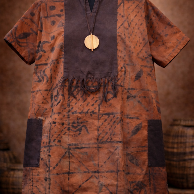 Men Batik Tunic and Bronze Craft