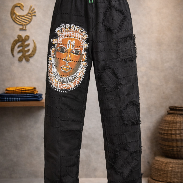 Handpainted Wide-Leg Pant