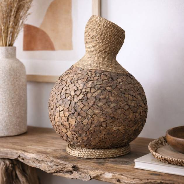 Coconut Mosaic Gourd Vase